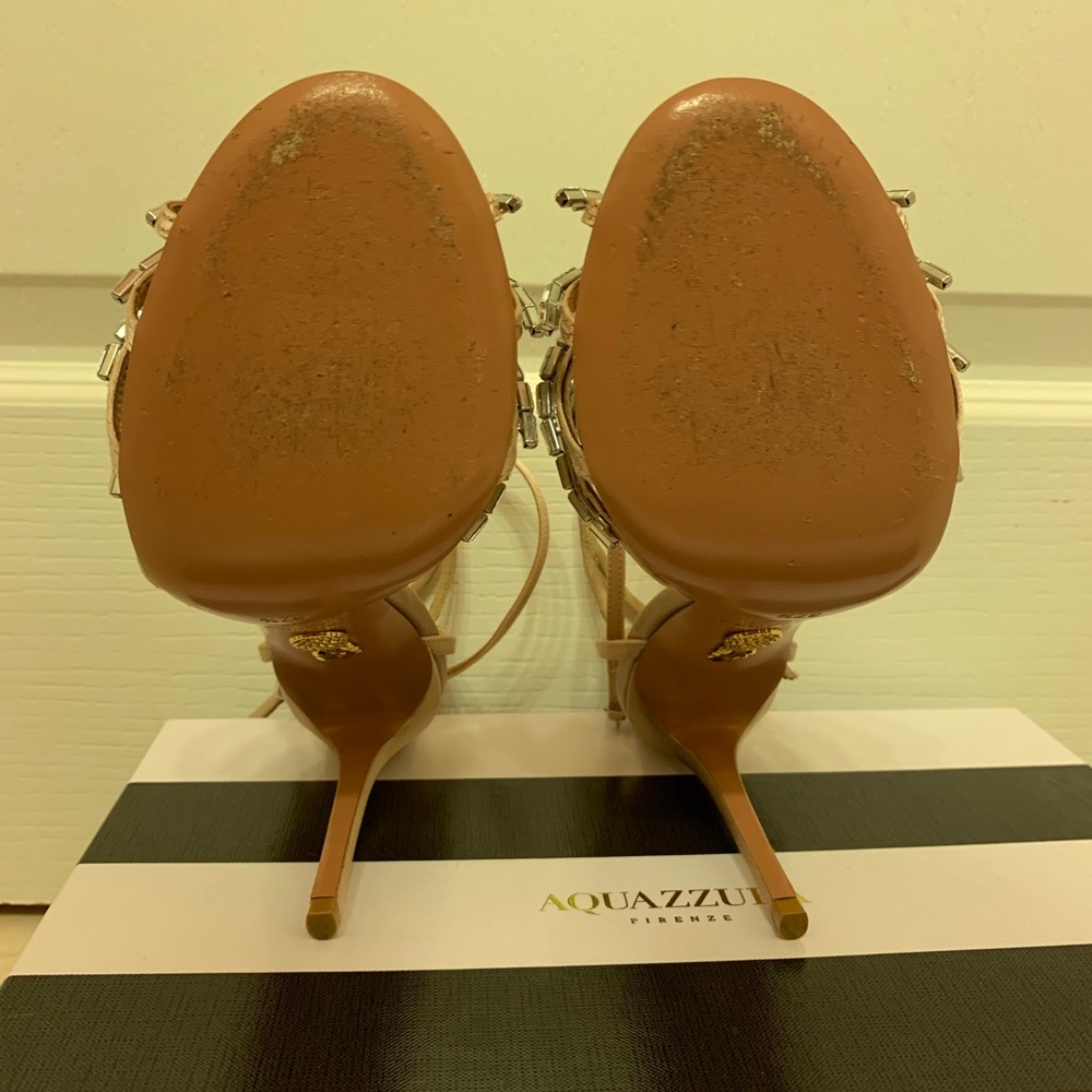 Aquazzura Crystal Spider Sandal Heels Size 37.5 - Picture 4 of 5
